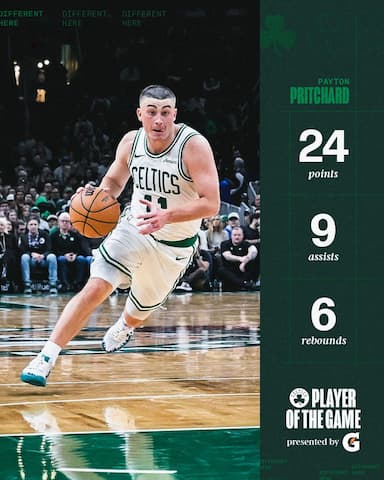 我们爱佩顿️！凯尔特人官方：普里查德当选为本场最佳-NBA新闻